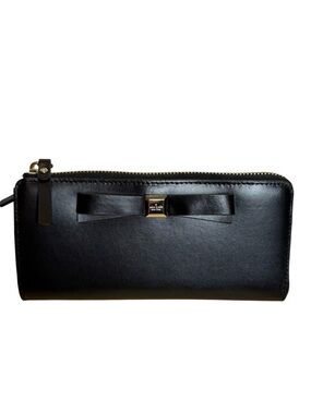 Kate Spade Montford Park Nisha Smooth Leather L-Zip Wallet Black